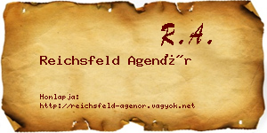 Reichsfeld Agenór névjegykártya